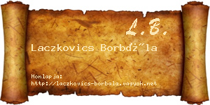 Laczkovics Borbála névjegykártya
